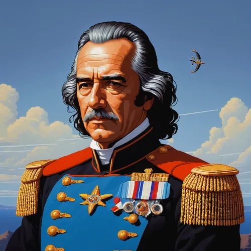 Produce a pixel art portrait of a famous historical figure with limited 32x32 pixels.,admiral von tromp,colonel,baron munchausen,the emperor's mustache,admiral,general lee,general atomics,general,conq