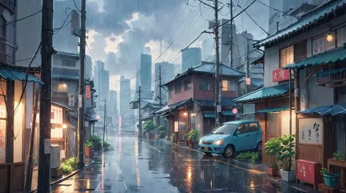 rainy,rainy day,rainy season,heavy rain,tokyo,japan landscape,japanese umbrellas,rainfall,world digital painting,azabu,blue rain,alley,tokyo city,kyoto,shinjuku,after rain,rainstorm,rain,rains,shimbas
