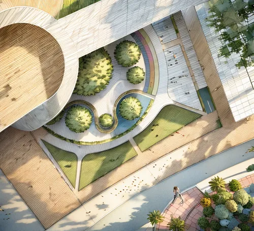 art center, urban design, island, waterfront,roof garden,roof landscape,roof terrace,sky apartment,balcony garden,penthouse apartment,climbing garden,garden design sydney,3d rendering,cubic house,sky 