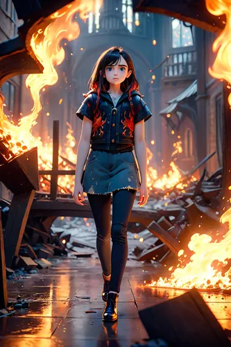 fire background,game art,mulan,explosion,riot,explosions,fire artist,3d fantasy,my hero academia,girl walking away,anime 3d,digital compositing,dancing flames,inferno,fire dance,photo manipulation,exp