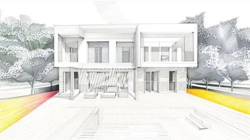 es un dibujo a lápiz de color,a drawing shows an outside view of the house,house drawing,facade painting,garden elevation,model house,render,school design,the threshold of the house,house front,house 