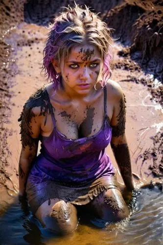 Löschen & Ersetzen von schlamm und schlammiges wasser Design-Idee KI-Bild generiert von jeybee-art 559129095661765 | PromeAI,the blonde in the river,mud,woman at the well,mud village,mud wrestling,sad