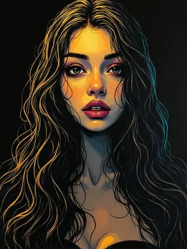 (Comic art and pop art and line art).
Inspired by LICHTENSTEIN and ROYO,
a fantasy beauty, long haired, huge perfect round boobs 
BREAK
oil painting, fine brush strokes, masterpiece by turner,
inspire