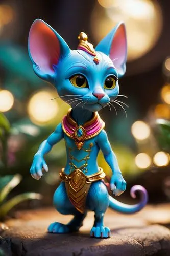 Sphinx cat alien,small toy cat is wearing gold jewelry,color rat,mouser,mousey,mousy,mouse,bluesier,fantasia,cute cartoon character,pip,storybook character,figment,genie,mouses,musical rodent,boast,fa