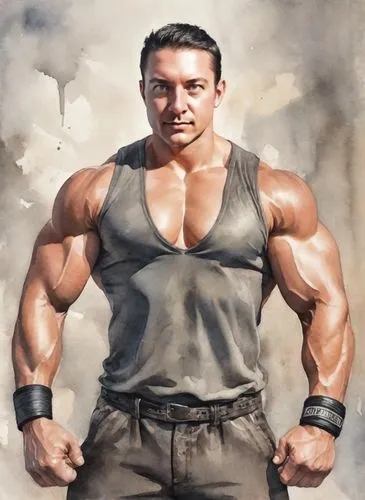 Strongman raper,a painting of a man with muscle and his shirt down,klitschko,trenbolone,pudzianowski,bulic,nudelman,bufferin
