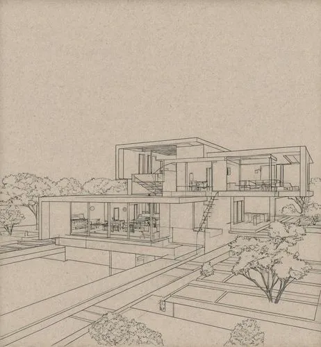 architectural drawing shows exterior and front view of a house,house drawing,neutra,eisenman,sketchup,lasdun,cantilevers,Unique,Design,Blueprint