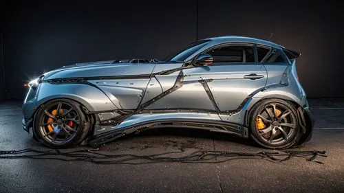 an automobile with black bumpers and yellow brake lights,electric sports car,electric mobility,car sculpture,sheet metal car,electric car,electric vehicle,concept car,electric charge,battery car,futur
