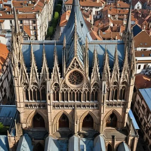  building, traditional architecture,metz,duomo,minster,zagreb,lyon,ulm minster,dijon,szeged,view from the roof,reims,leuven,nidaros cathedral,notredame de paris,markale,saint michel,lausanne,collegiat