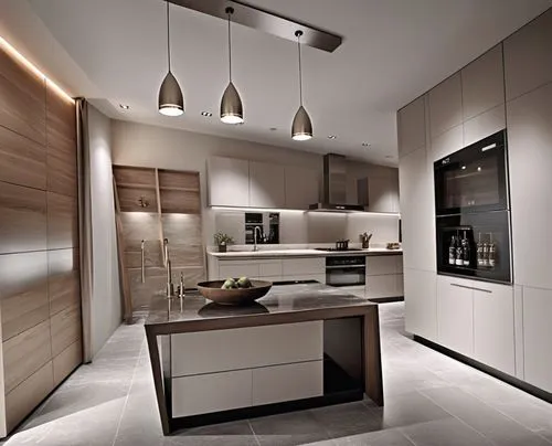 DISEÑO DE COCINA ESTILO MINIMALISTA, DE LINEAS MODERNAS Y DISEÑO CONTEMPORANEO, CON COLORES NEUTROS, PISOS,  BRILLOSOS, ZOCLOS, PLAFON EN COLORE BLANCO, ILUMINACION AMBIENTAL, EXCELENTE REPRESENTACIÓN