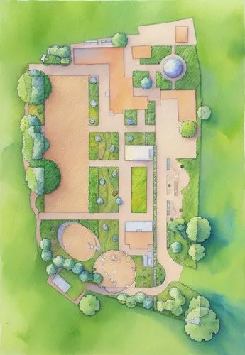 an overhead view of the garden from above,landscape plan,garden elevation,private estate,house drawing,floorplan,ecovillages