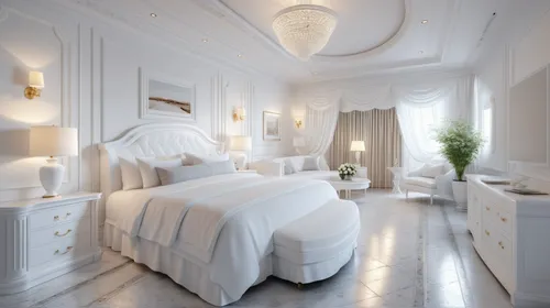 (white model:1.5), pure white color, 3d model,ornate room,3d rendering,bridal suite,guest room,bedroom,luxury home interior,great room,luxury bathroom,interior decoration,sleeping room,luxury hotel,in