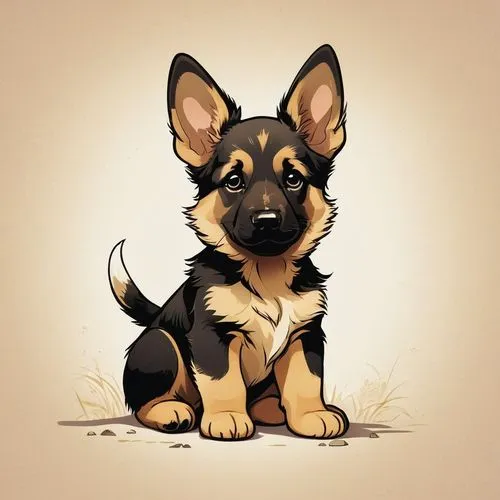 A baby German shepherd dog,a small dog that is sitting on the ground,dog illustration,welsh cardigan corgi,corgi,dog drawing,cute puppy,puppy,corgis,terrier,pet portrait,puppy pet,french bulldog,dog b