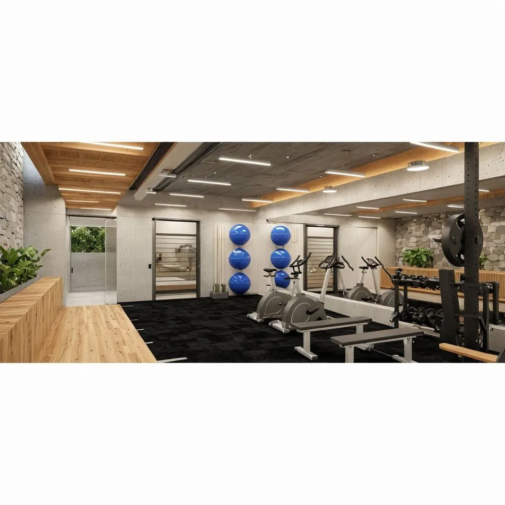 a room that has some blue balloons in it