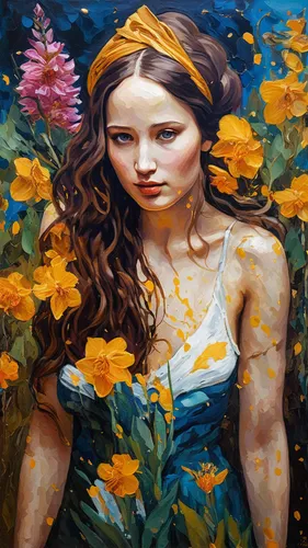 , Sfumato and chairoscuro Painting, attractive woman look like jennifer lawrence with mona lisa smile in the face, girl has long hairs flying like birth of venus by botticelli, best quality, picking e