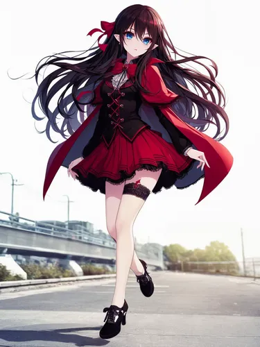 anime japanese clothing,red riding hood,red shoes,nico,red cape,ruby red,dark red,ruby,red coat,little red riding hood,scarlet sail,red bow,ako,long-haired hihuahua,erika,cosplay image,crimson,azuki b