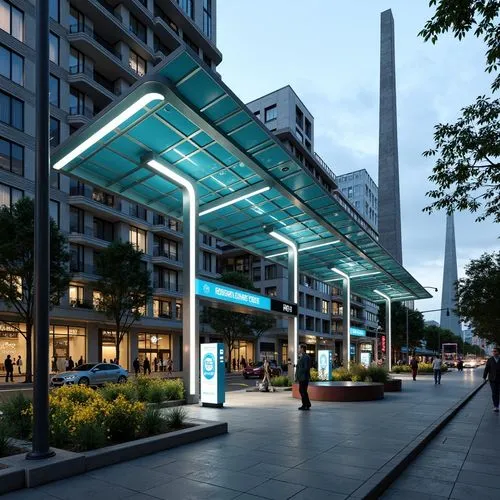 High-tech Style Charging Station Architecture Design Ideas