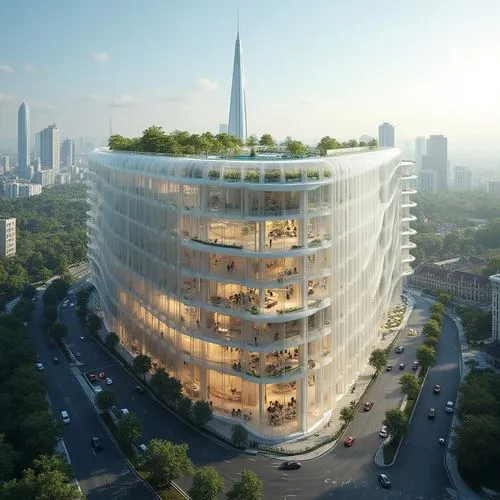 Experimental Architecture Style Design Ideas Using Bronze Material and Lavender Blue Color