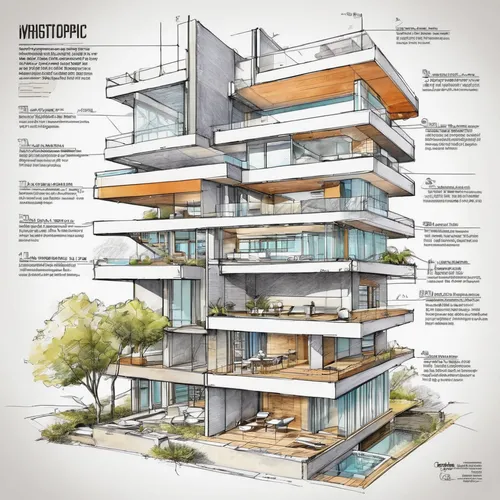 Architecture Sketch ,modern architecture,balconies,kirrarchitecture,arhitecture,condominium,architecture,residential tower,architect plan,multi-storey,futuristic architecture,highrise,apartments,archi