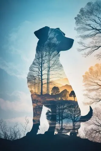 double exposure of patterdale, silhouette,animal silhouettes,double exposure,silhouette art,multiple exposure,cat silhouettes,mouse silhouette,bear guardian,ancient dog breeds,pet vitamins & supplemen