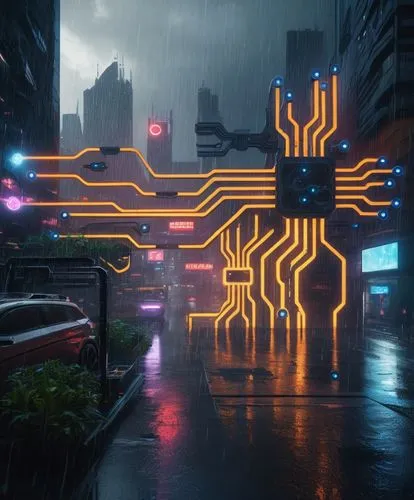 cyberpunk,circuitry,futuristic,circuit board,neon sign,cyber,hong kong,metropolis,matrix,neon coffee,rain bar,cyberspace,neon human resources,neon arrows,cinema 4d,scifi,vapor,sci-fi,sci - fi,futura,P