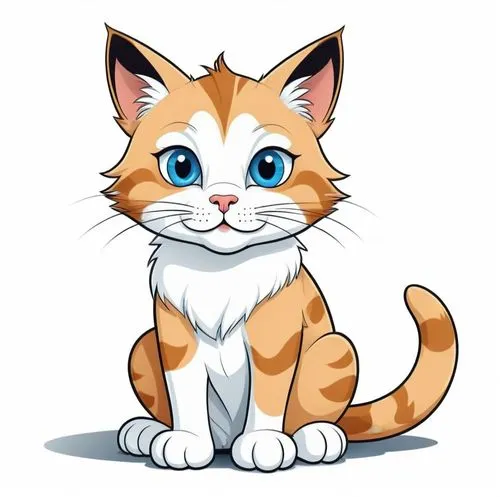 a cartoon of an orange and white cat with big blue eyes,firestar,orange tabby cat,ginger kitten,orange tabby,garrison,red tabby,riverclan,cat with blue eyes,cartoon cat,blue eyes cat,calico cat,cat ve