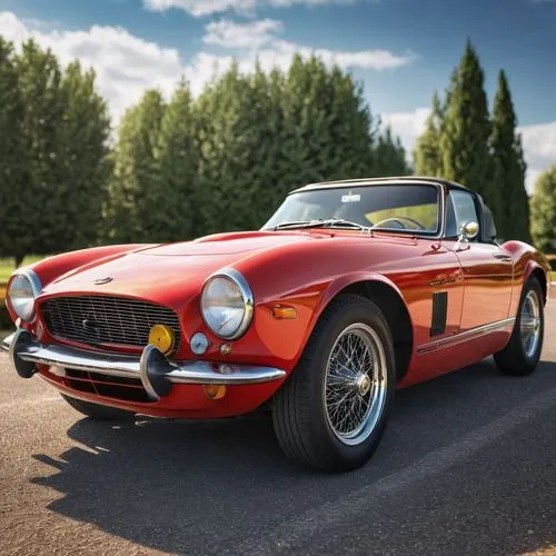 Old sports car,the red car has a black stripe down the front,ferrari 250 gto,angelotti,berlinetta,roadster 75,classic cars,american sportscar,classic car,cisitalia,barchetta,american classic cars,spor