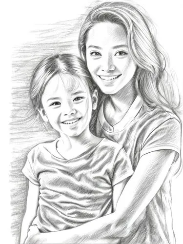 drawing pencil,little girl and mother,coloring page,graphite,pencil drawing,coloring picture,baby with mom,girl drawing,kids illustration,charcoal drawing,mother with child,child portrait,mom and daug