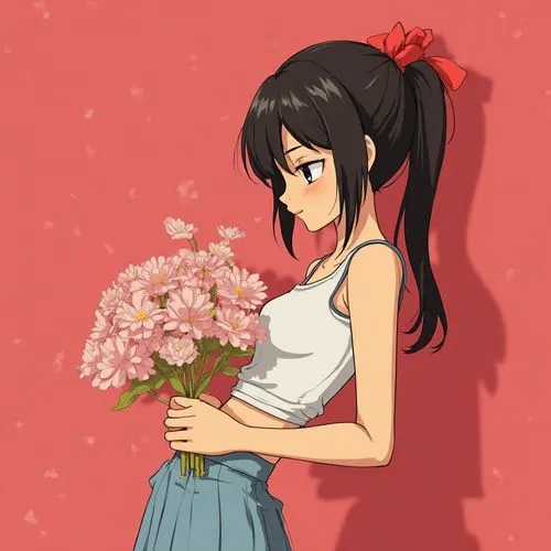 valentine´s day


,a girl in tight clothes holding a bouquet of flowers,holding flowers,azusa,flower background,aerith,beautiful girl with flowers,sakura background,sakura florals,azusa nakano k-on,gi