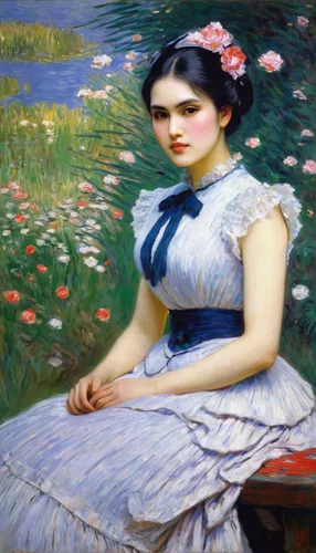 maria  ozawa,girl in the garden,girl lying on the grass,girl in flowers,woman sitting,girl picking flowers,girl on the river,girl in a long dress,la violetta,young woman,girl sitting,portrait of a gir