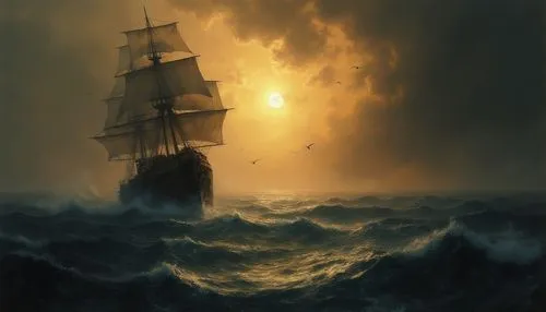 classic oil painting, Ivan Aivazovsky style.
Scene description: dying old ship in the stormy sea ,a ship is sailing through the middle of the ocean,aivazovsky,sea storm,shipwreck,ghost ship,sea sailin
