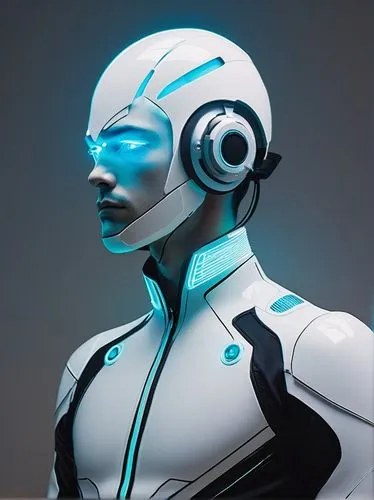 minimalist men Luminous Tron costume,cyborg,electro,humanoid,ai,bot,robot icon,cyber,3d model,artificial intelligence,futuristic,echo,cyan,cinema 4d,cybernetics,robotics,avatar,chat bot,social bot,rob