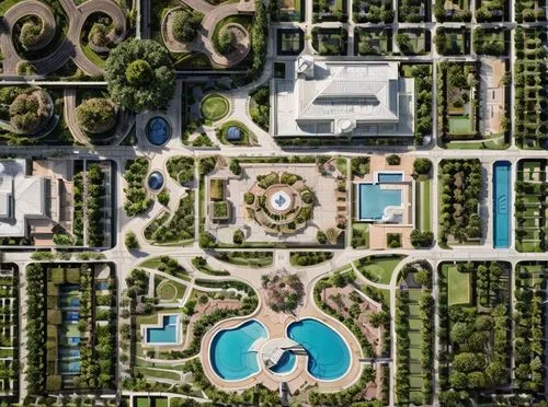 Make this look like a landscape plan, with house in the center square and pools where it is blue,largest hotel in dubai,abu dhabi,dhabi,dubai,dubai miracle garden,chinese architecture,tehran from abov