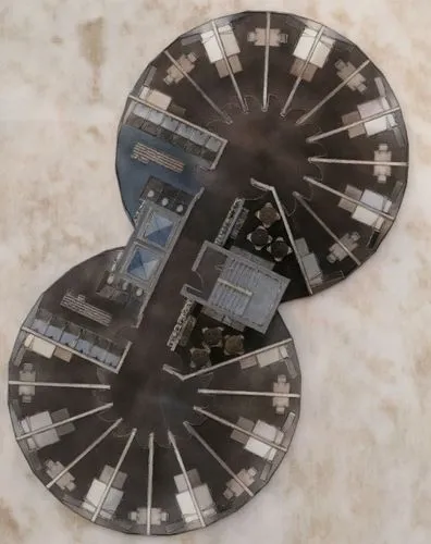 aerial shot of round shaped mirrors on the wall,circular puzzle,magnetic compass,hub cap,compass direction,poker chips,poker chip,mobile sundial,cog wheel,gyroscopes,resonator,magnetic tape,metal segm