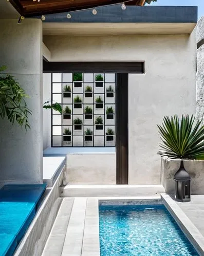 luis barragan  style architecture, modern, white stone  walls, pure style architecture, big luxury house, forest ambience, valle de bravo place, wabi sabi, blue sky background, clarity 60, guidance sc