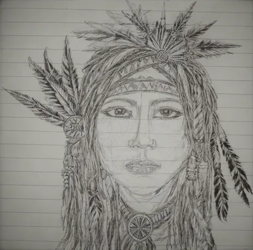 indian headdress,headdress,feather headdress,tribal chief,american indian,native american,native,the american indian,shamanic,shaman,shamanism,cherokee,aborigine,war bonnet,warrior woman,tribal,pencil