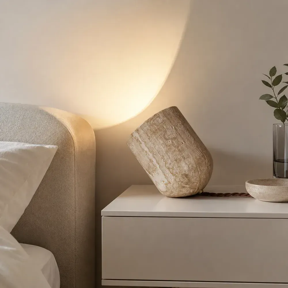 Elvona Travertine Table Lamp