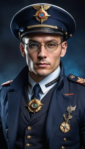 muscular powerful shirtless man with dark past,the man is dressed in blue uniform with gold medals,richthofen,fegelein,pendarovski,lieutenant,eichmann,schrute,Photography,General,Commercial