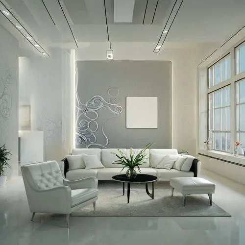 a room with many couches and chairs, a wall with decorative paintings,contemporary decor,modern decor,interior modern design,modern living room,interior decoration,interior decor,modern minimalist lou