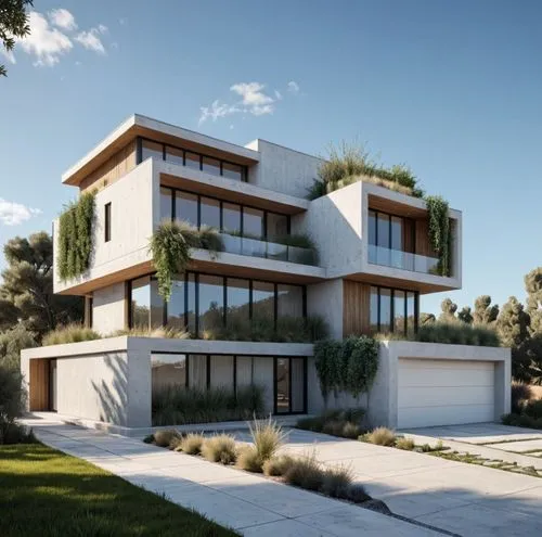 Use the uploaded sketch as the exact architectural reference. Preserve the original building geometry, proportions, floor heights, cantilevered volumes, rooflines, façade composition, window positions
