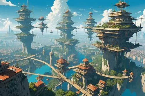  Game Scene, Wild angle view,arenanet,kinkade,skyreach,skylstad,besiege,citadel,skylands,skyscraper town,fantasy city,valesky,citadels,skycraper,barrayaran,ancient city,sinkala,portanova,tigers nest,s