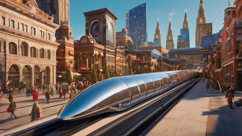 christmas city solar punk hyperloop christmas architecture city ,high-speed rail,high-speed train,supersonic transport,high speed train,maglev,intercity train,queensland rail,international trains,bull