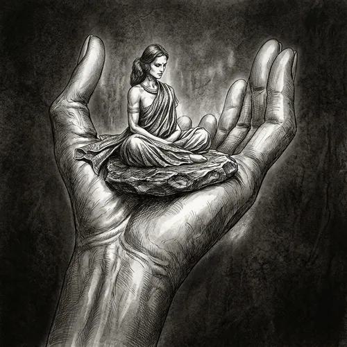 (LUIS ROYO style, fine ink drawing, slim black ferrofluid ink outlines,)
. A muscular girl emerges from a dark, textured background, exuding strength and dynamism. The subject wears a fitted gown that