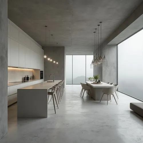  ,the modern dining room in a large home,modern minimalist kitchen,modern kitchen interior,modern kitchen,concrete ceiling,kitchen interior,kitchen design,kitchen,tile kitchen,associati,minotti,modern