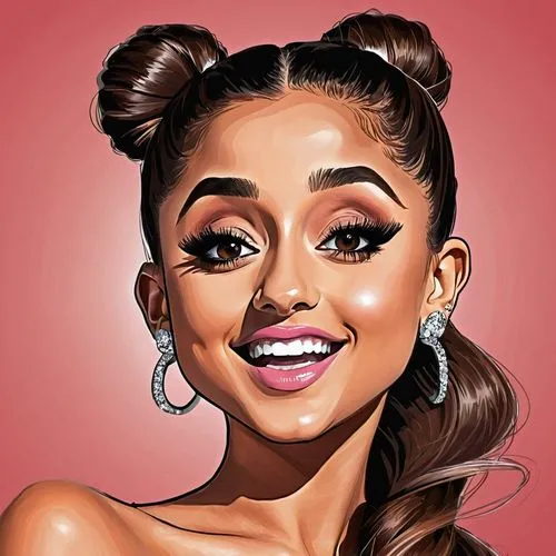 Create a caricature of Ariana Grande a famous singer
,caricatures,caricatured,ariola,ariana,vector illustration,totah,ari,caricaturist,thirlwall,caricature,vector art,butera,sweetener,digital artwork,