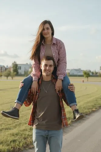 woman sitting on man's shoulders,a man and a woman in the street holding one another on his shoulders,couple goal,young couple,girl and boy outdoor,ljubav,piggyback,letterkenny
