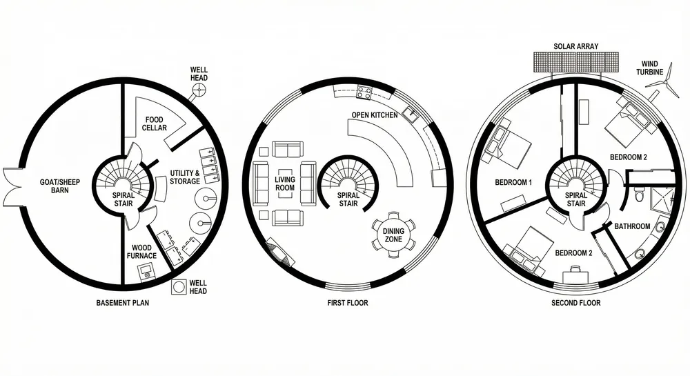 diagram of the system, including three separate parts