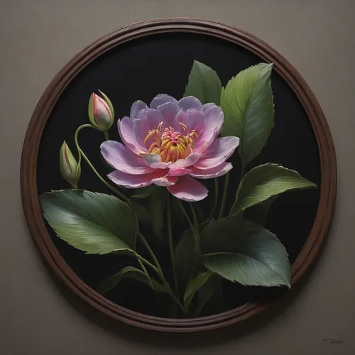 Capture the beauty of a flower with a circle crop.,peony frame,magnolia,water lily plate,floral frame,magnolia flower,magnolia blossom,flower frame,dinner-plate magnolia,flower painting,chinese magnol
