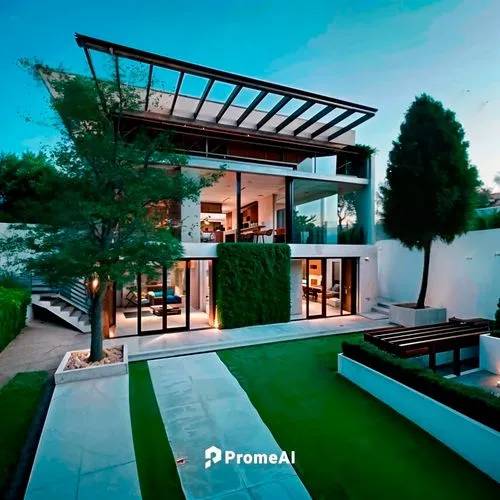 small coconut tree,an image of a modern home with landscaped lawn and trees,piramal,prefab,praxair,pergola,amrapali,beautiful home,pramono,modern house,private house,fromental,dreamhouse,pravasi,priva