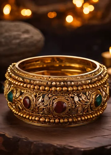 a gold bangle photoshoot, dark rustic, traditional indian jewellery, with a temple rocks background, realistic,ring with ornament,gold bracelet,bracelet jewelry,gold jewelry,golden ring,christmas jewe