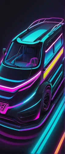 Create a futuristic vans logo with neon colors and sleek lines.,3d car wallpaper,volkswagen beetlle,golf car vector,futuristic car,illustration of a car,cartoon car,car drawing,elektrocar,concept car,